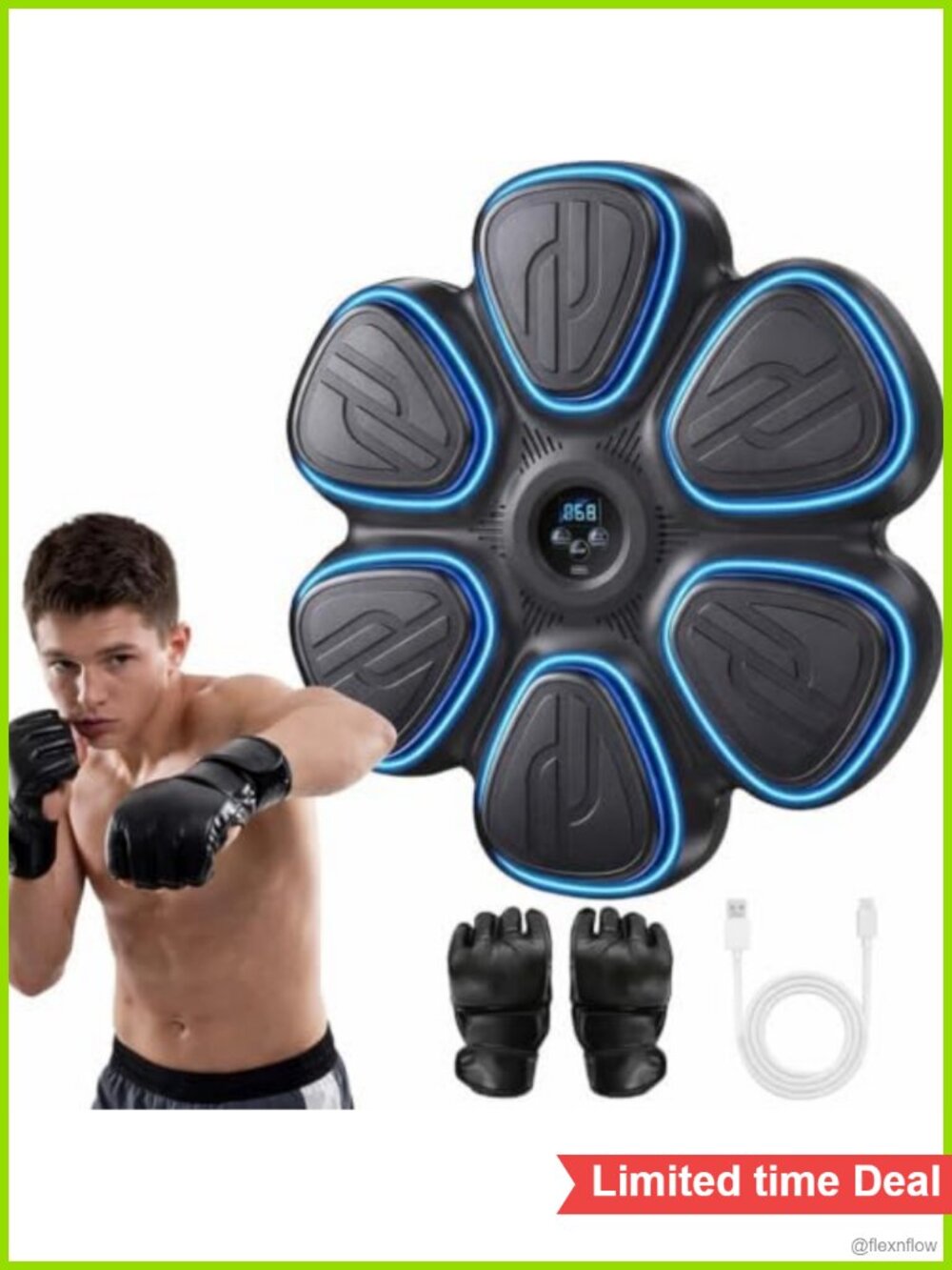 Music Boxing Wall Machine LED Light Boxing Gloves Included